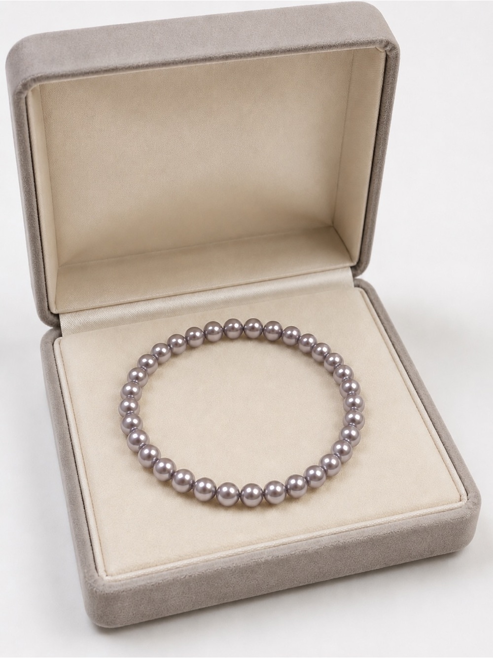 Handmade Pewter Swarovski Crystal Pearl Stretch Bracelet